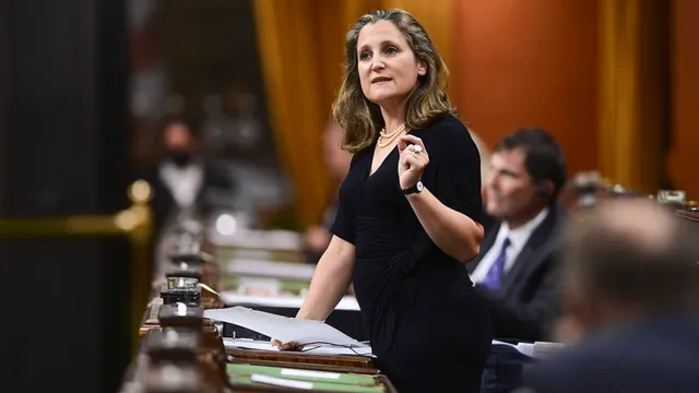 Chrystia Freeland speaking in Parliament