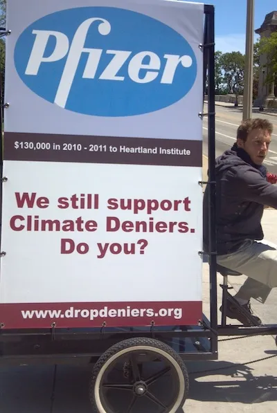Bike ad targeting Heartland and Pfizer, a corporate sponsor