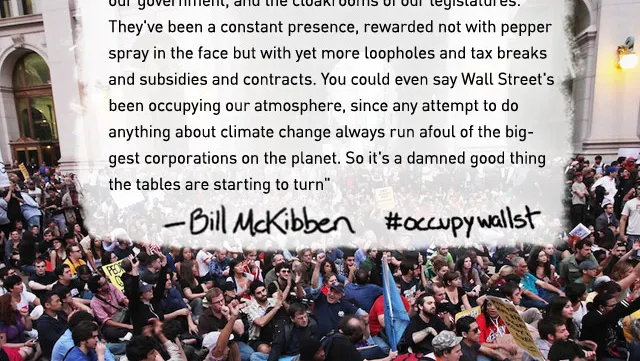 Bill McKibben and the climate movement stand in solidarity with #occupywallst