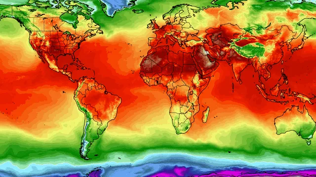 heat map of the world on 19 july 2022