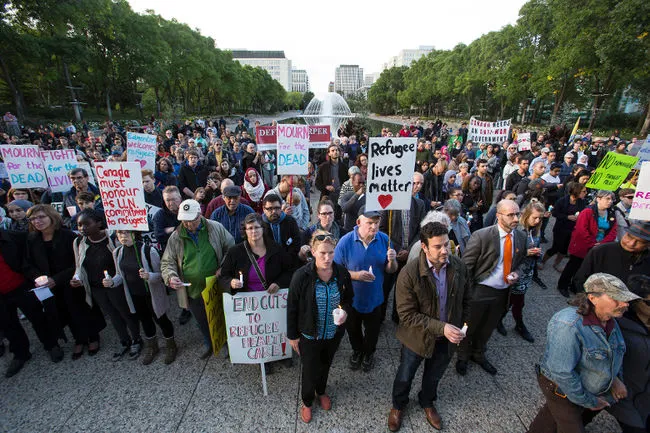 Edmonton #RefugeesWelcome Rally on Sept 8th | Photo: Ian Kucerak, Edmonton Sun