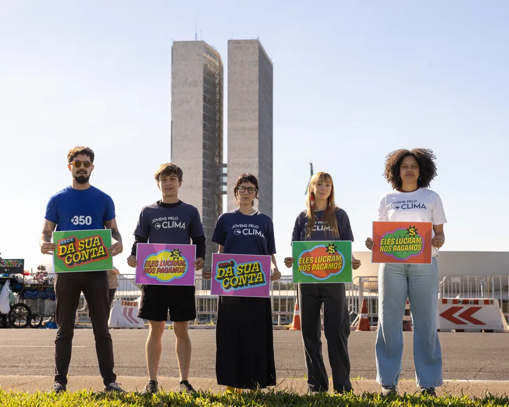 ativistas em Brasilia questionam custo da energia