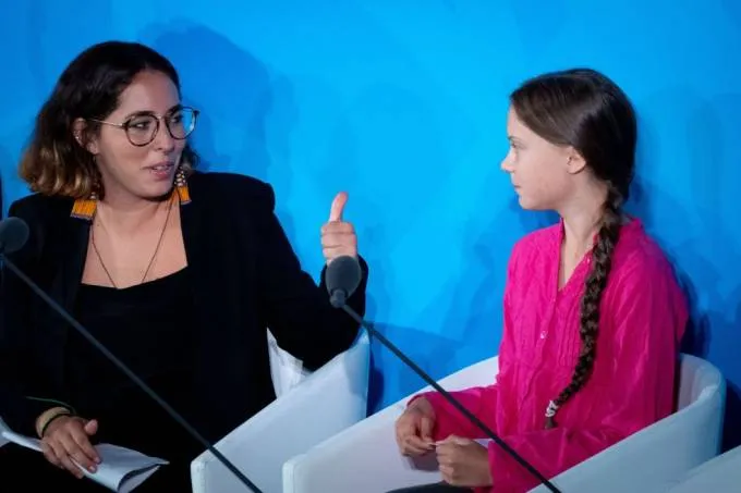 Paloma Costa e Greta Thunberg, na Cúpula do Clima - ONU - 2019