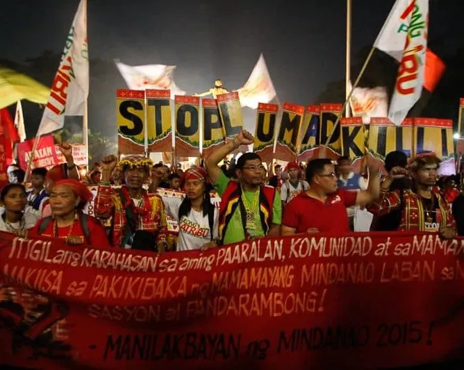 Indigenous groups from the Philippines protesting their right to life, land, and justice, resisting the abuses they face from the government and mining corporations. Photo: AC Dimatatac