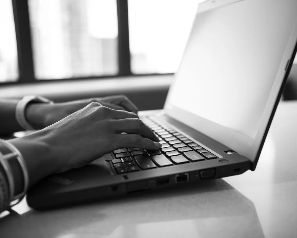 Person typing