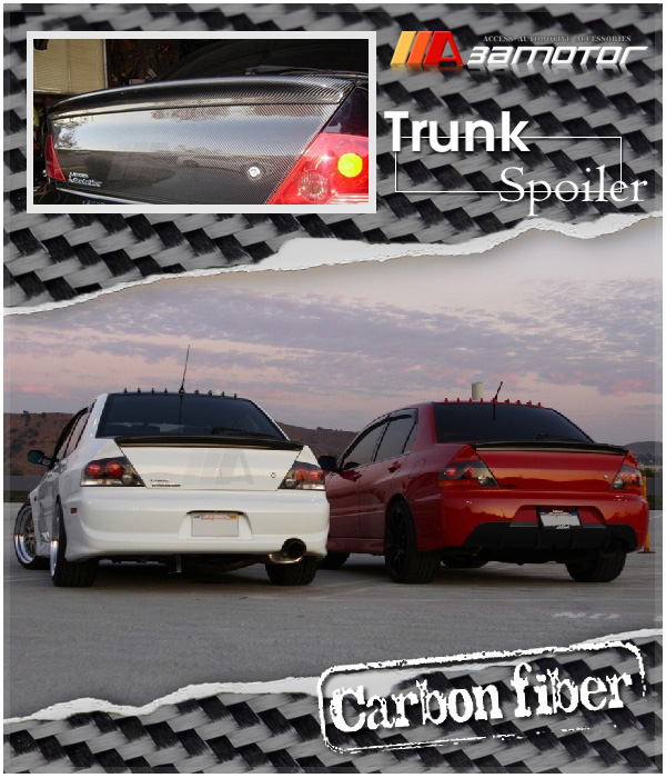 Carbon Rear Trunk Spoiler Wingless Type fit for MITSUBISHI Evolution