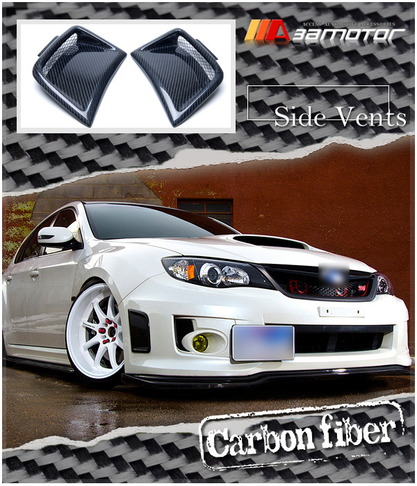 Carbon Fibre Front Bumper Side Vents for Subaru 0812 Impreza WRX STi