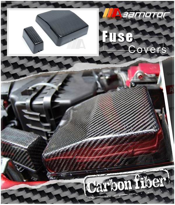 thumbnail image 2 of Racing Gear Carbon Fiber Engine Bay Fuse Box Covers (2pcs) For Mitsubishi Evolution X EVO 10 – 08-15 Lancer 2 of 3