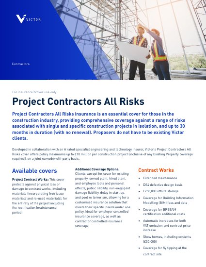 Project Contractors All Risk