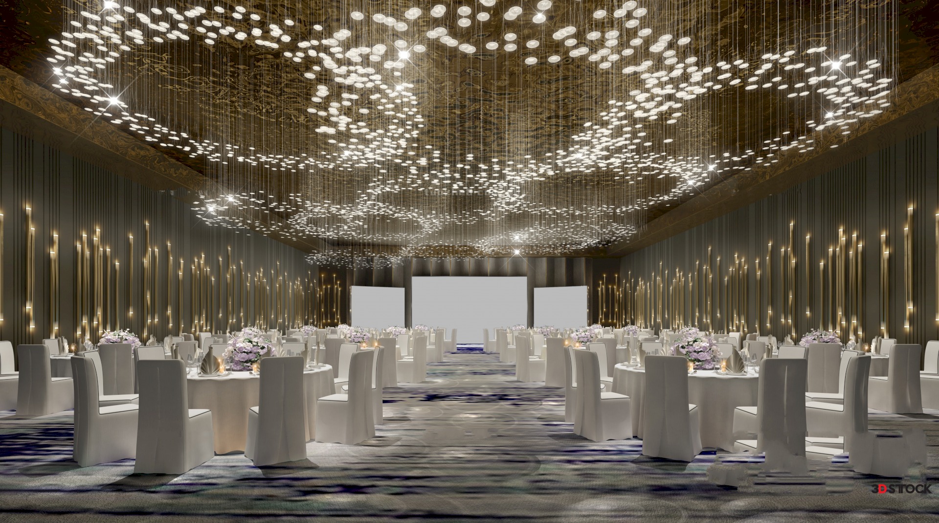 Ballroom & Wedding Hall 3d model - 3D Stock : 3D Models for Professionals