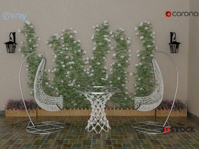 Outdoor Armchair & Plant