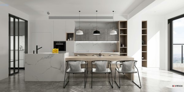 modern interior design kitchen for 3dmax file 