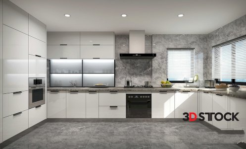 modern kitchen design 3dmax 3d model file vray scene