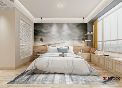 modern interior design bedroom 3dmax 3d model file vray scene