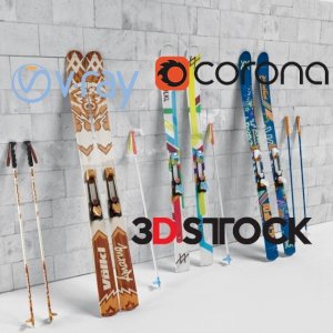 Twin-tip ski 7 ski 3d model
