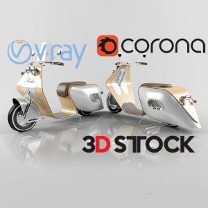 Classic moped 3dmodel 3dmax fbx