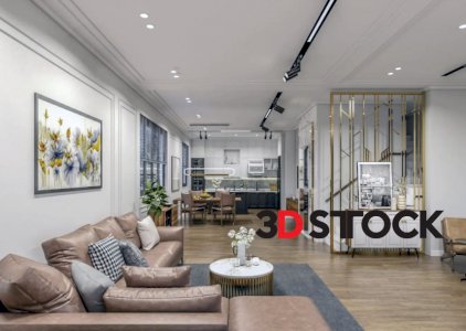 sketchup 3d model living room 