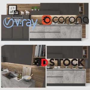 Modern 3d kitchen model 