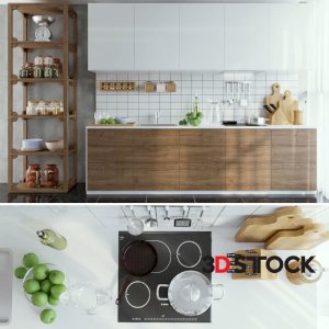 3dmax modern kitchen design 3d model ready for interior design and render 