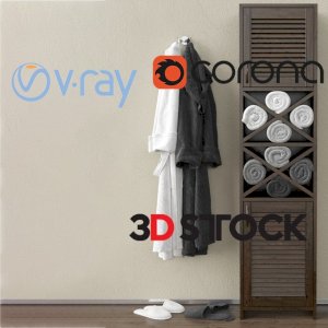 wardrobe-with-towels-and-bathrobes 3d model max 