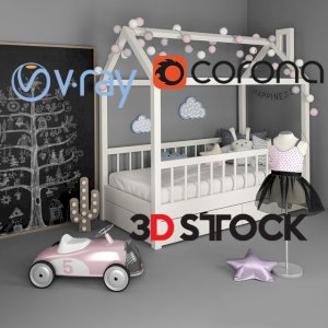 childroom furniture bed house with accessories 