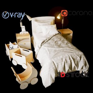 Childrens Furniture Accessories 3dmax fbx Corona Vray with texture