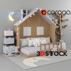 Childrens Furniture Accessories 3dmax fbx Corona Vray with texture