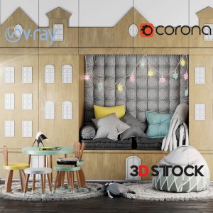 Childrens Furniture Accessories 3dmax fbx Corona Vray with texture