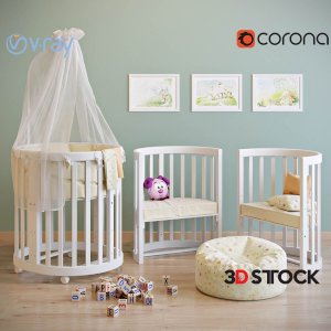 Classic Childrens Furniture Accessories 3dmax fbx Corona Vray with texture 