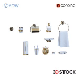  bathroom accessories 3d model towel  rack  3dmax corona vray