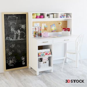 Modern 3dmax Childrens Accessories toys chair table bookstore