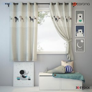 Modern children room curtain