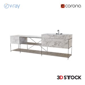 bathroom furniture  minimal 3d model cad file 3dmax vray corona