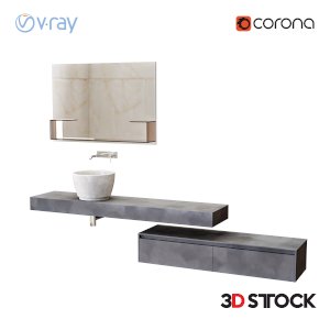 modern bathroom mirror 3d model 