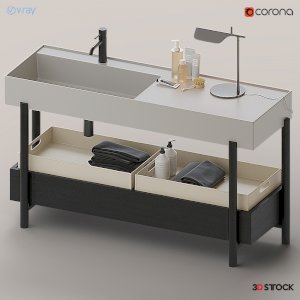 bathroom minimal furniture 3d model file 