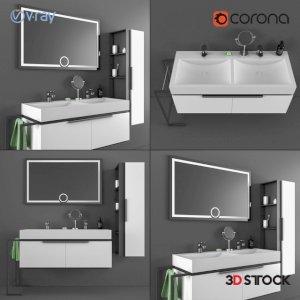  bathroom furniture  full set 3d model cad file 3dmax vray corona 