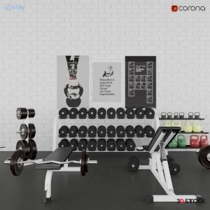 weight-gym - bodybuilding-3d model