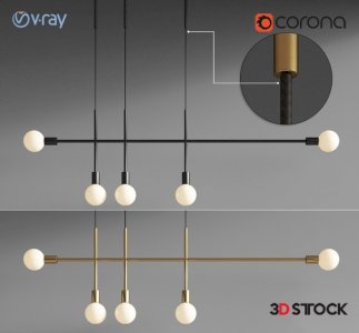 tube lamp models 3d model