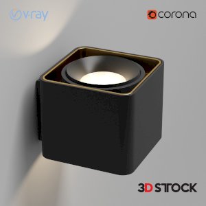 cube wall spotlight / 3d model-