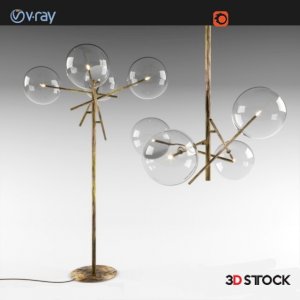 free standing wall corner lamp/ 3d model