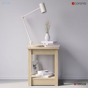 decorative table lamp /and nightstand / 3d model