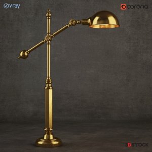 gold tumbled table lamp / 3d model