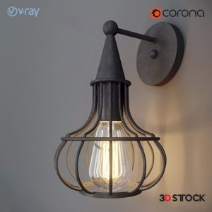  black wall lamp / 3d model 