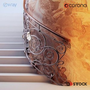 vintage staircase /3d model 
