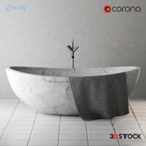  gray marble jacuzzi modeling/3d model
