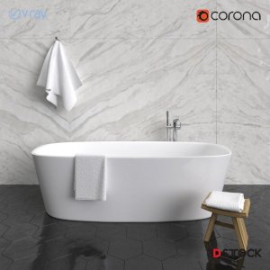 white marble jacuzzi accessory /3d model