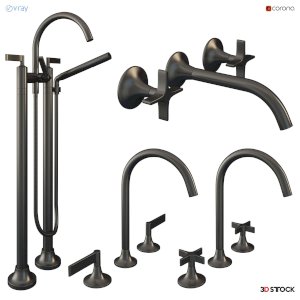 classic bathroom kitchen and shower faucets/3d model