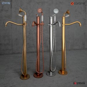 classic gold bronze color silver color shower heads/3d model