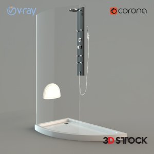 glass shower cabin model/3d model 