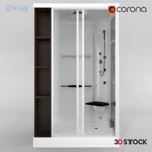 cabin tongs and water motorized shower cabin/3d model